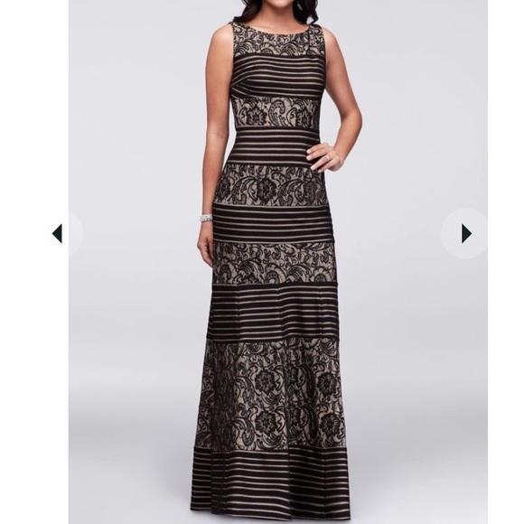David's Bridal Dresses & Skirts - Striped Lace Sleeveless Tumpet Gown